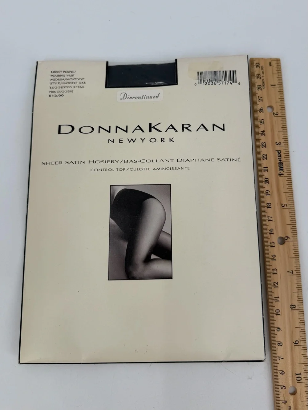 Donna Karan New York Pantyhose Medium Sheer Satin VTG Night Purple Style 265